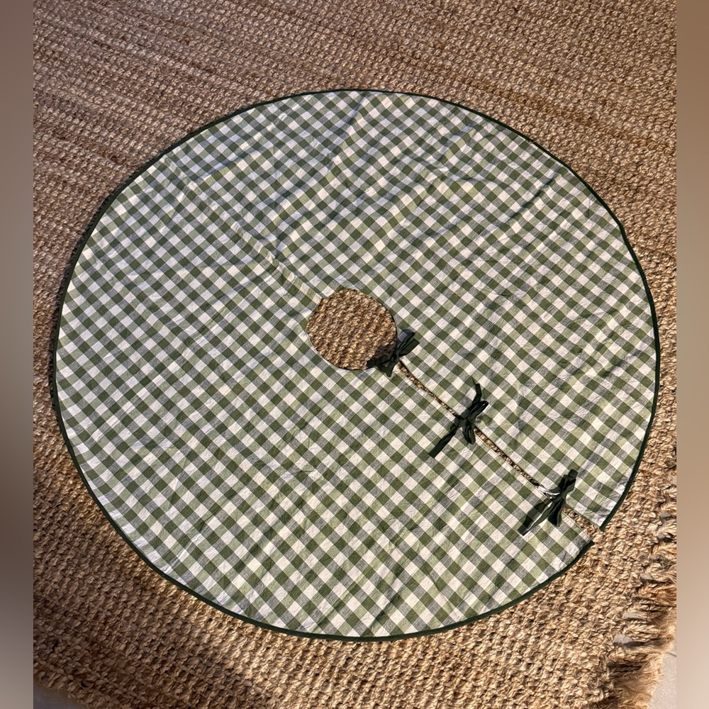 Threshold Designed with Studio McGee Green and White Gingham Tree Skirt 2024